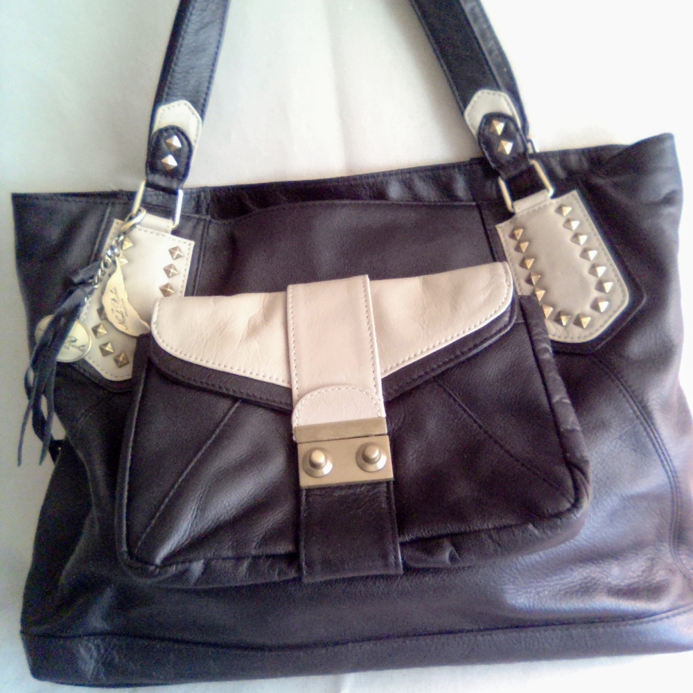 Nicole Richie Collection Leather Tote and Clutch